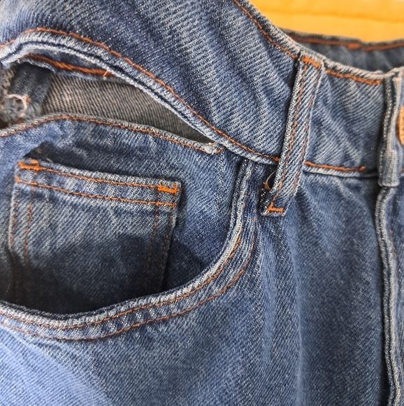 LUNENDER BRAZIL high waist wide leg jeans cut out waistband grunge EMO EU 40 - Picture 7 of 14